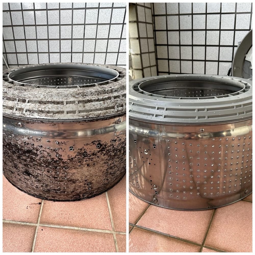台中北區洗衣機拆桶清洗案例